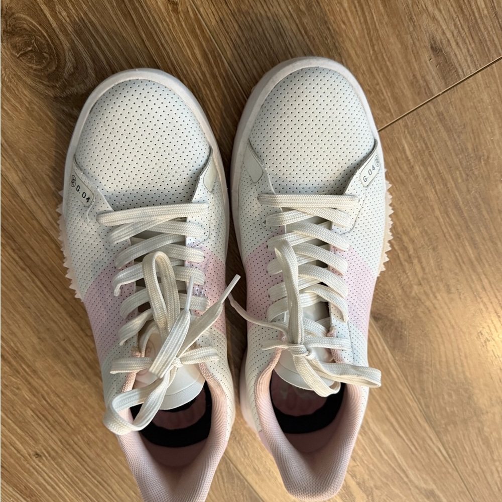 Women's White and Pink Sneakers